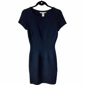 Diane Von Furstenberg Navy Bandage Style Dress